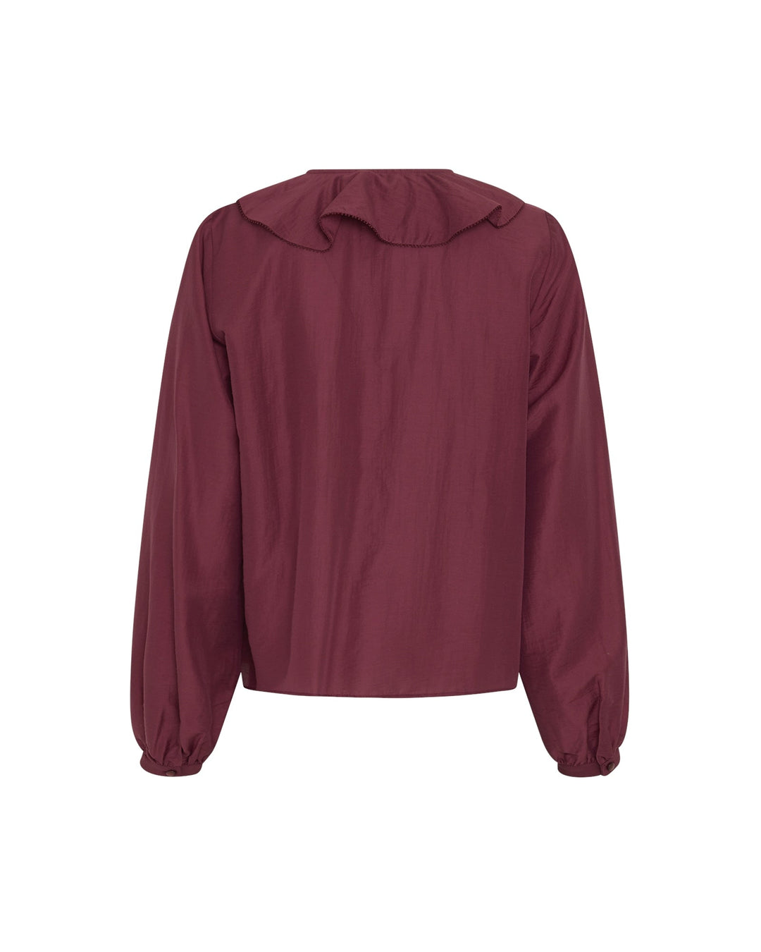 Damen Bluse | V-Ausschnitt mit Rüschendetails und langen Ärmeln | Normale Passform