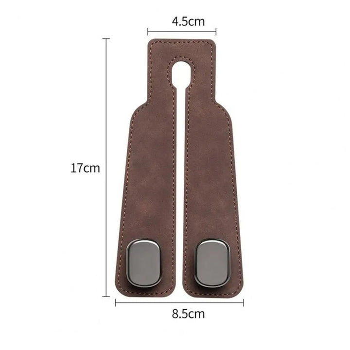 Headrest hook for car made of metal with double hook – StrapMaster | tool-free assembly in 3 seconds | organization &amp; more legroom