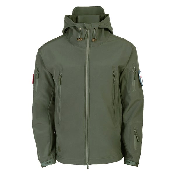 Herren Softshelljacke | Winddichte, wasserabweisende Outdoorjacke mit Kapuze, Fleecefutter und verstellbaren Bündchen