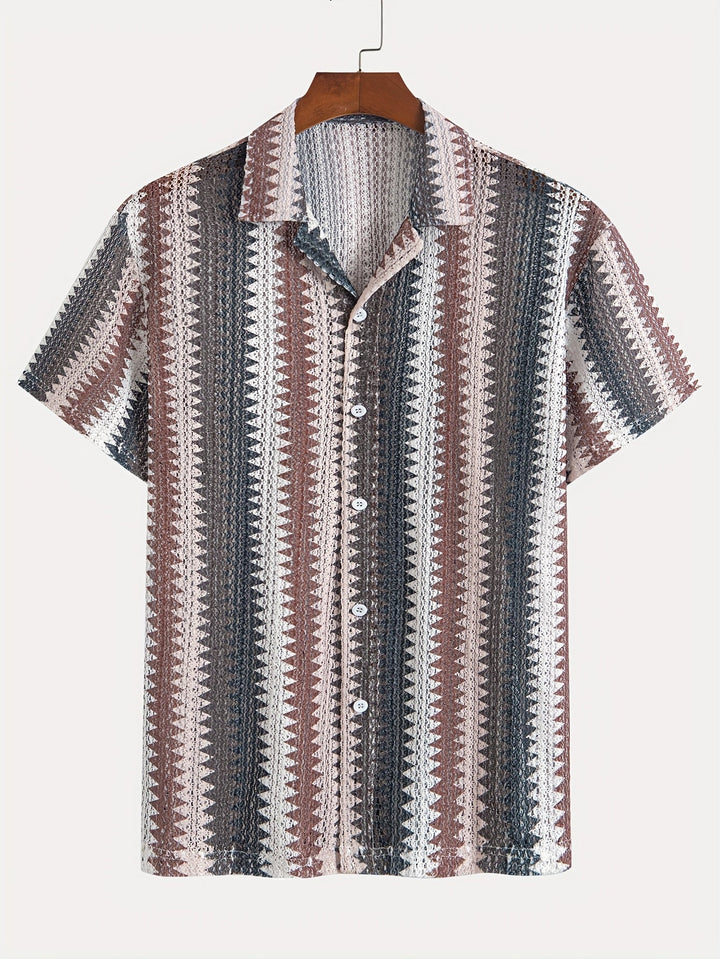 Herren Sommerhemd | Luftiges Kurzarmshirt aus gewebtem Stoff für Freizeit, Strand und Urlaub