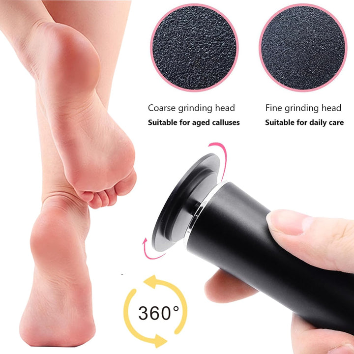 Electric foot callus remover | Pedicure tool with rotating discs + extra pads | USB connection | Smooth heels at home