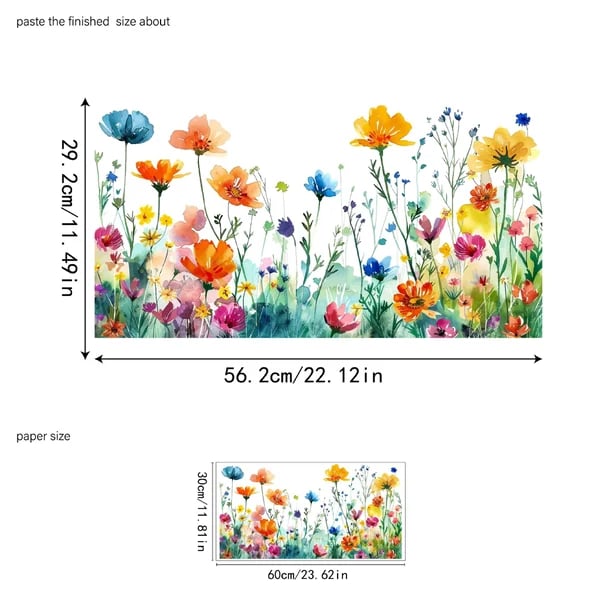 Adesivo per finestra motivo floreale 30×60 cm | stampato su entrambi i lati, colori intensi | lavabile e rimovibile senza residui | PVC