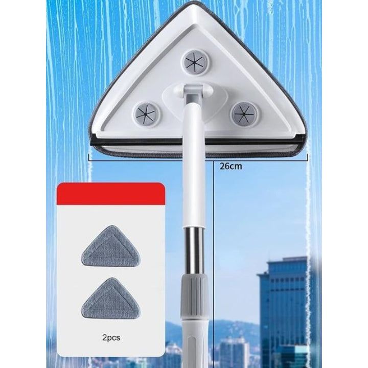 360° Dreieck-Wischer mit 26 cm Kopf | Drehbarer Bodenwischer für Ecken &amp; Fußleisten | Multi-Surface Wischsystem
