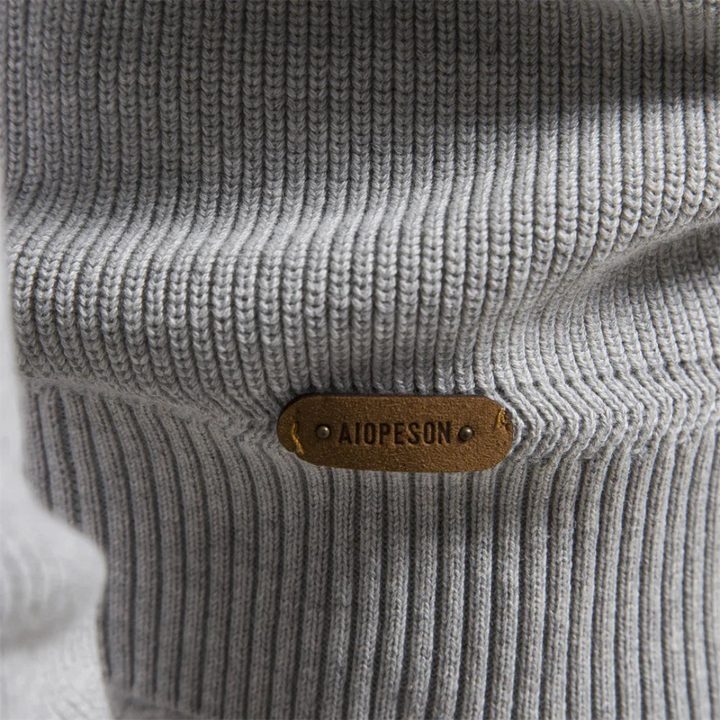 Herren Troyer Strickpullover mit Stehkragen | Warmer Pullover mit halbem Reißverschluss, langen Ärmeln und bequemer Regular-Fit-Passform