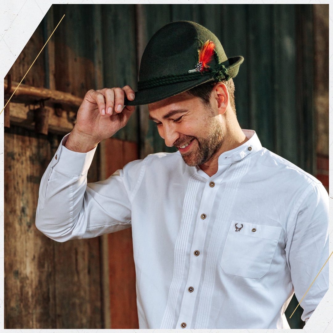 Trachtenhut Herren | Klassischer Filzhut im bayerischen Stil für Oktoberfest, Lederhose und Volksfeste