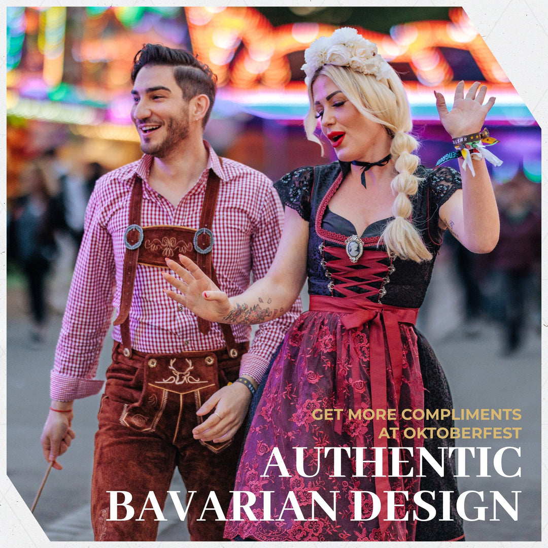 Trachtenhemd Herren | Blau kariertes Hemd für Lederhosen, Oktoberfest und traditionelle Trachten-Outfits