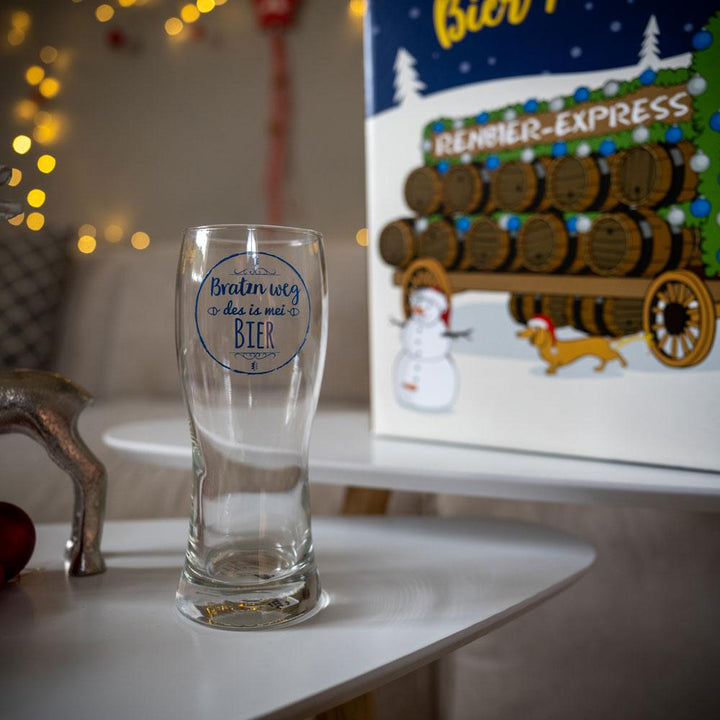 Bier Adventskalender | Bayerischer Bierkalender mit 23 Bierspezialitäten und Bierglas