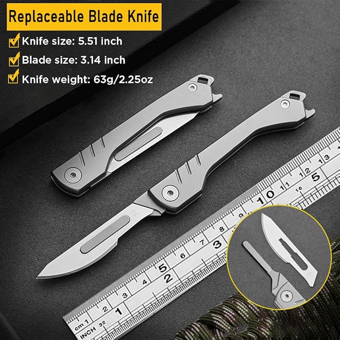 BladeSwift - Bisturi pieghevole con 10 lame intercambiabili