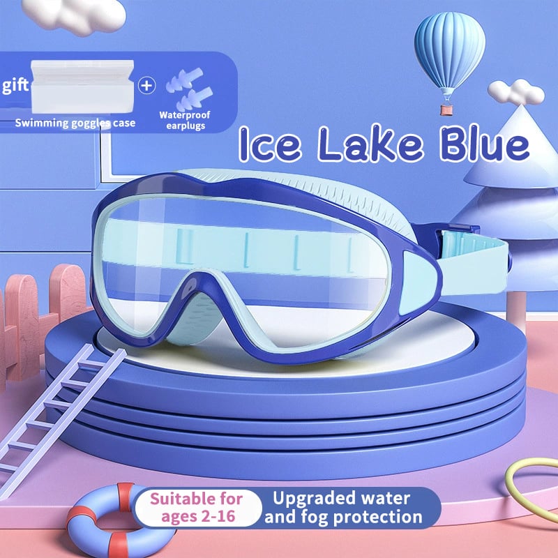 Kinder Schwimmbrille | Wasserdicht &amp; Antibeschlag | UV-Schutz | Großer Rahmen | 6–14 Jahre