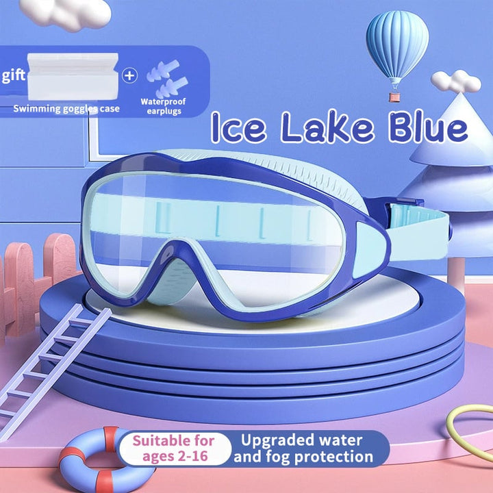Kinder Schwimmbrille | Wasserdicht &amp; Antibeschlag | UV-Schutz | Großer Rahmen | 6–14 Jahre