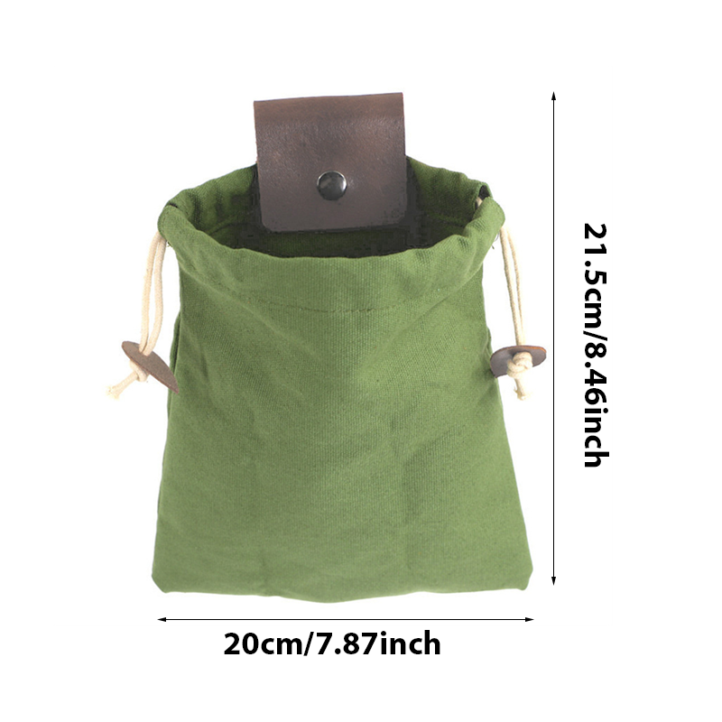 Faltbare Canvas Gürteltasche | Wasserdichtes Canvas+PU, Kordelzug | Freihändig am Gürtel/Rucksack | 21,5×20 cm