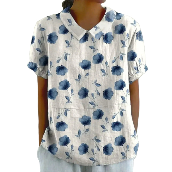 Damen Blumenbluse | Leichte Sommerbluse mit floralem Muster für Freizeit, Brunch und warme Tage