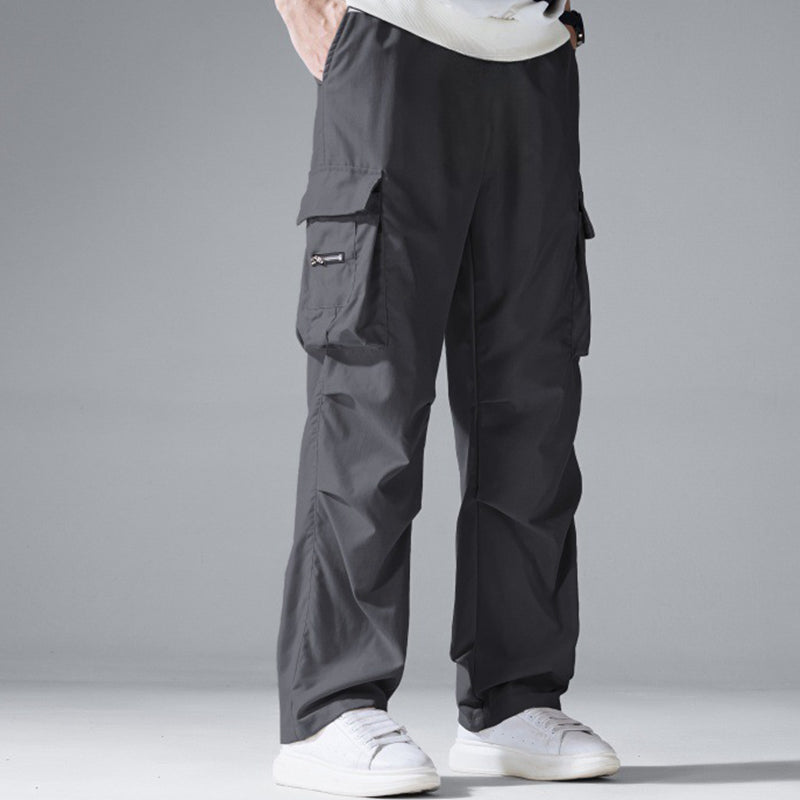 Herren Cargo Hose Stretch | Gerade Freizeithose mit Elastischem Bund &amp; Cargotaschen | Bequeme Alltagshose