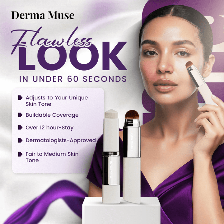 Farbwechselnder Make-up-Stick mit integriertem Pinsel | Leichte, atmungsaktive Deckkraft | Feuchtigkeitsspendend mit Hyaluronsäure + Niacinamid | 3 Nuancen