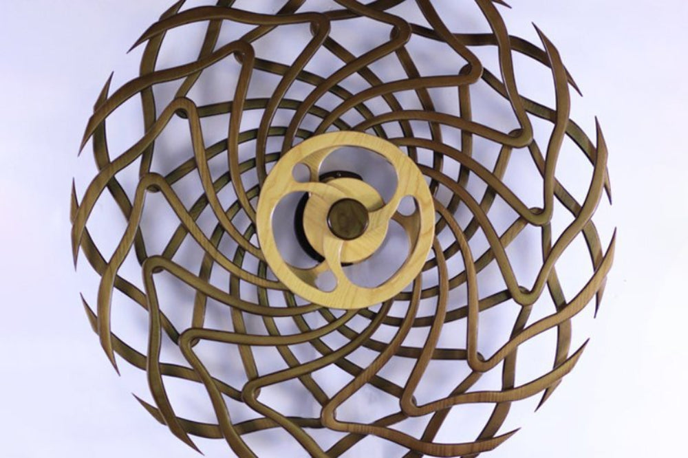 Kinetic Wood Sculpture with Spring Mechanism | Moving Wall or Table Decoration as Art Object | Handmade, Polished &amp; Coated