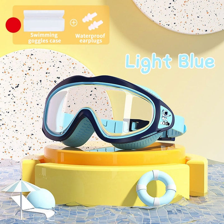Kinder Schwimmbrille | Wasserdicht &amp; Antibeschlag | UV-Schutz | Großer Rahmen | 6–14 Jahre