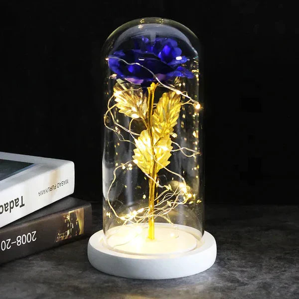 Lampada spirituale Ametista | Lampada rosa eterna in cupola di vetro | Decorazione a LED cristallo | Simbolo di amore ed energia