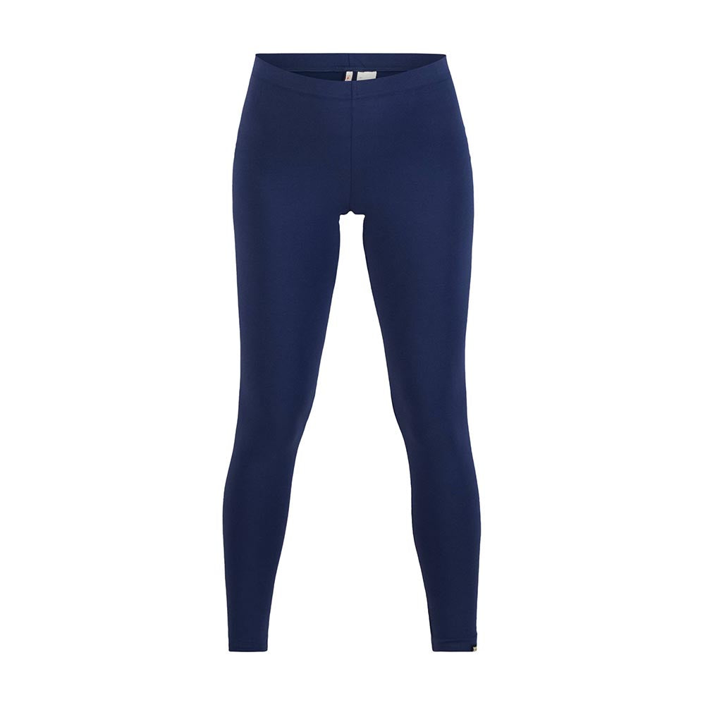 Damen Leggings Blau lang | Eng anliegende Leggings mit elastischem Bund und dezentem Detail an der Wade für Alltag und Freizeit