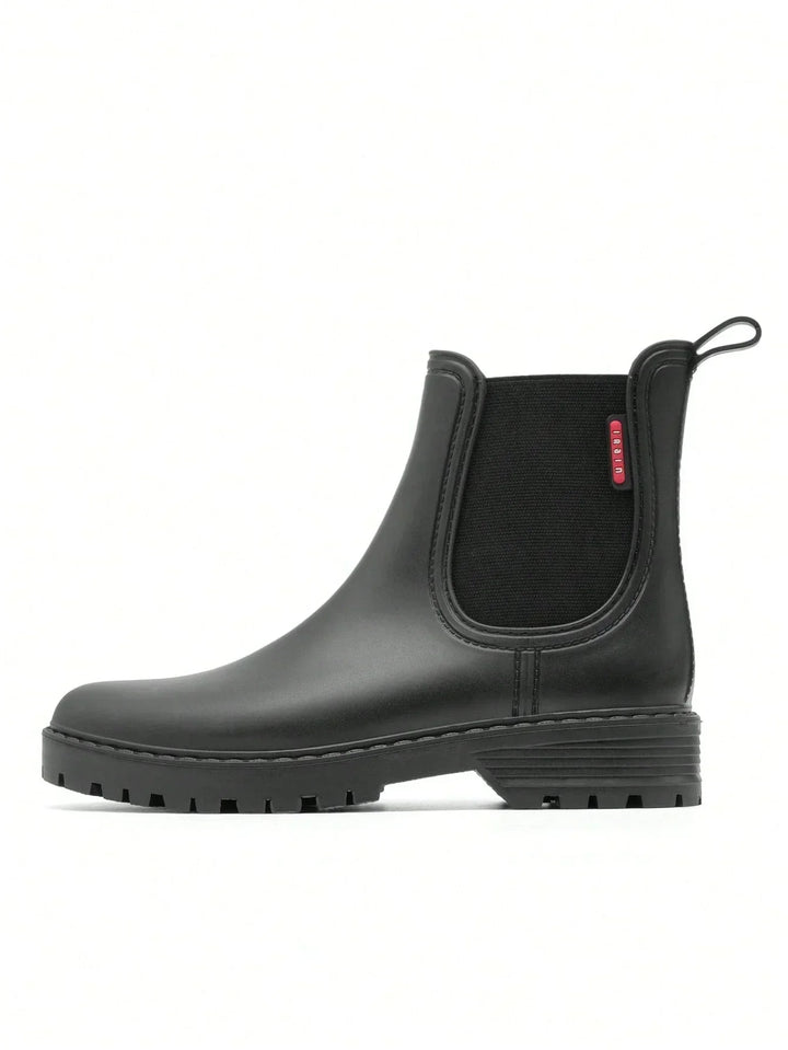 Damen Chelsea Regenstiefel wasserdicht | Matte Gummistiefel mit rutschfester Profilsohle, Elastikeinsätzen und Zuglaschen