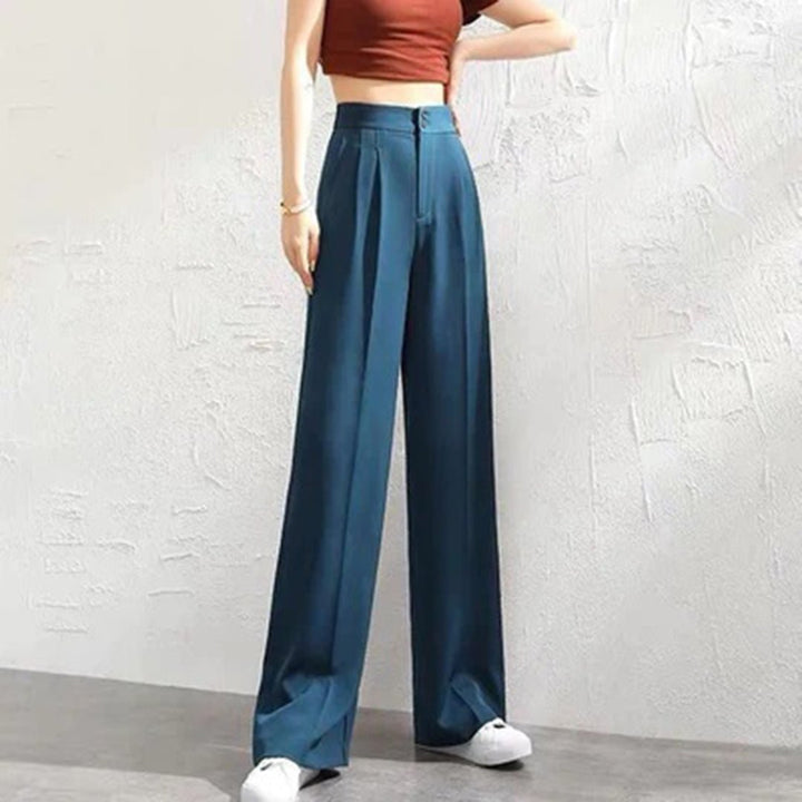 Damen weite Hose mit hoher Taille | Luftige Palazzo-Hose mit lockerem Schnitt, weitem Bein und Knöchellänge für Sommer und Freizeit