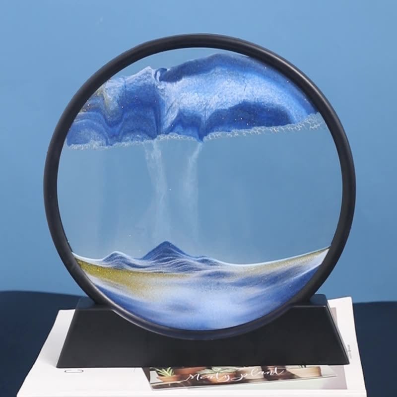 Art du sable animé dans cadre en verre | Décoration relaxante pour bureau &amp; salon | Chaque rotation crée un nouveau motif