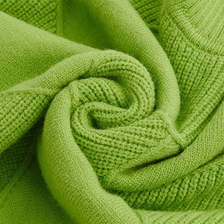 Damen Strickpullover mit hohem Kragen | Warmer Winterpullover mit strukturiertem geometrischem Muster für moderne Winterlooks