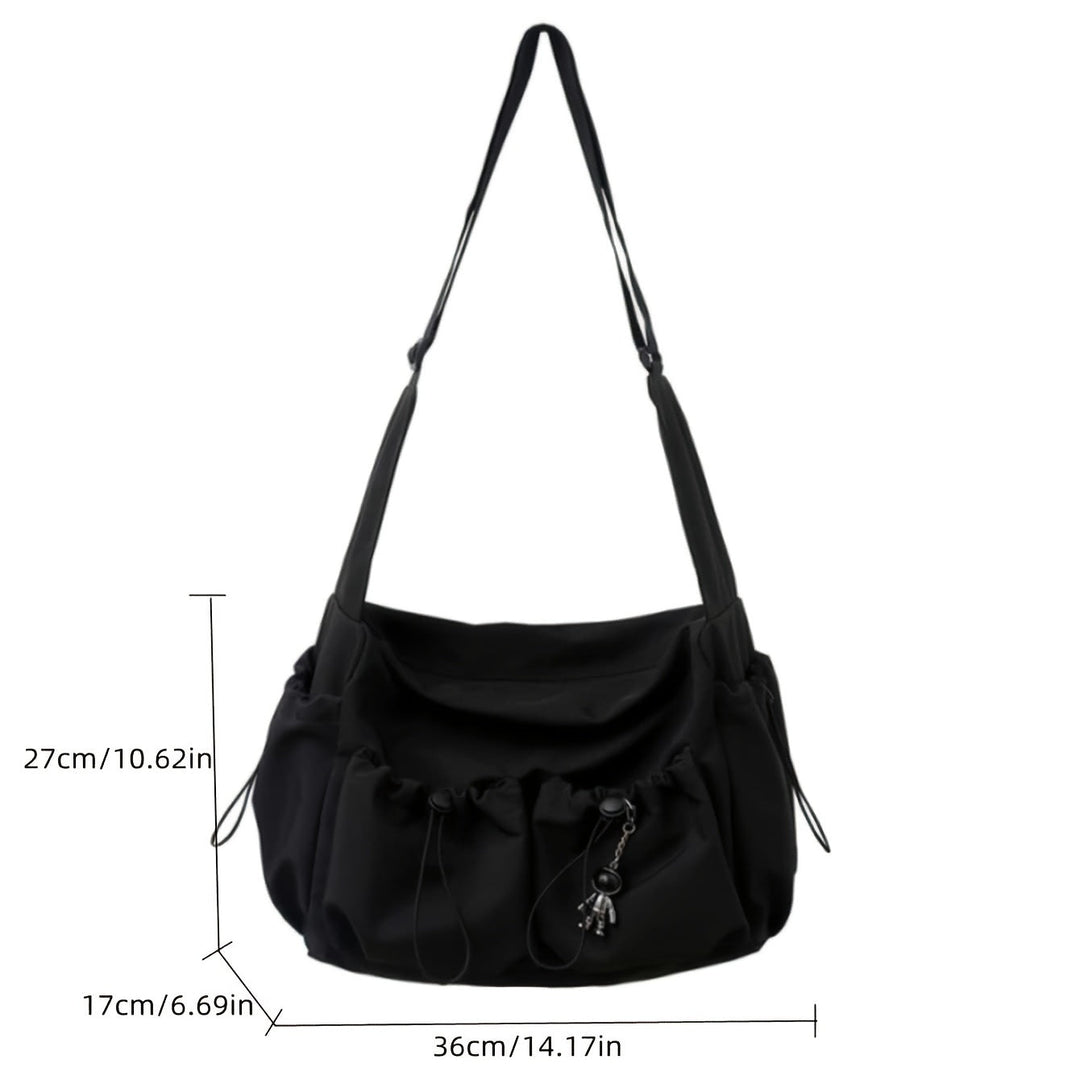 Damen Umhängetasche | Geräumige Schultertasche mit Kordelzug, mehreren Fächern und verstellbarem Gurt