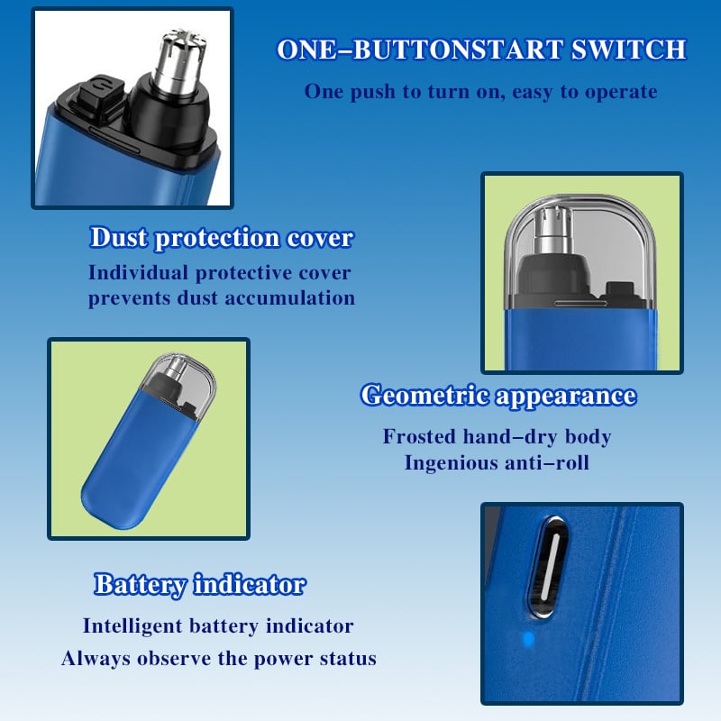 5-in-1 Präzisionstrimmer für Nase, Ohren, Augenbrauen &amp; Gesicht | 7000 U/min, wasserdicht | USB-C, kompakt &amp; hygienisch