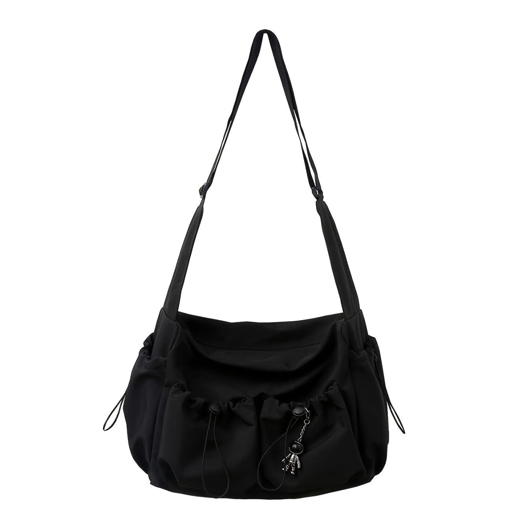 Damen Umhängetasche | Geräumige Schultertasche mit Kordelzug, mehreren Fächern und verstellbarem Gurt