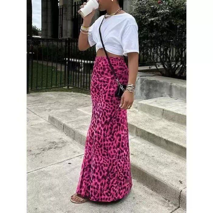 WildCurve – Leopardmuster-BodyDamen Leopardenrock | High-Waist Bodycon Maxirock mit figurbetonter Passformcon-Rock mit hohem Bund