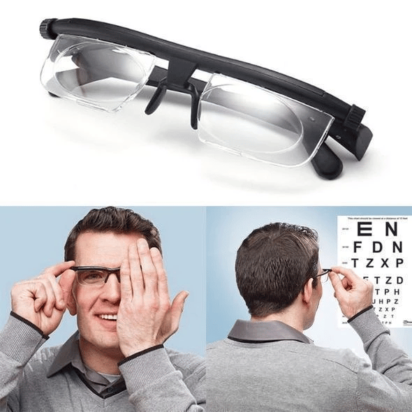 Verstellbare Lesebrille stufenlos –6 bis +3 Dioptrien | TR90 ultraleicht 27 g &amp; stoßfest | HD-Gläser entspiegelt | Unisex