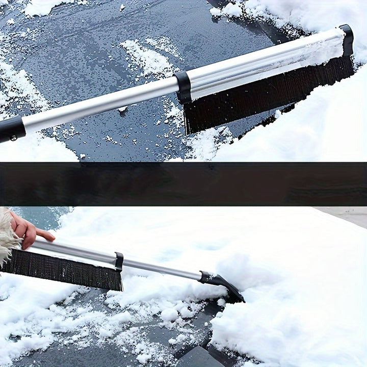 Ausziehbarer Auto-Schneebesen mit Eiskratzer | Teleskop-Schneebürste zur Entfernung von Schnee und Eis auf Fahrzeugscheiben