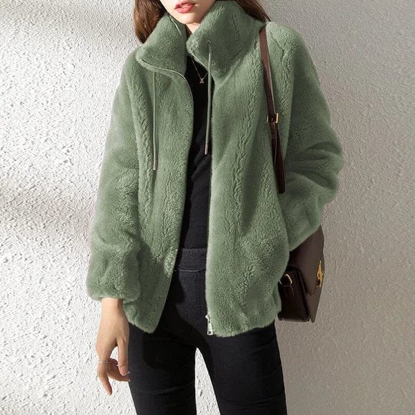 Damen Winterjacke mit Reißverschluss | Warme Jacke mit lockerer Passform und weichem Material für Alltag und kalte Wintertage