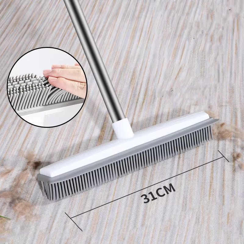 Balai à poils d’animaux avec poils en caoutchouc doux – FiercePetSweep pour tapis et sols durs | Sans rayures, ultra-rapide | Intérieur et extérieur