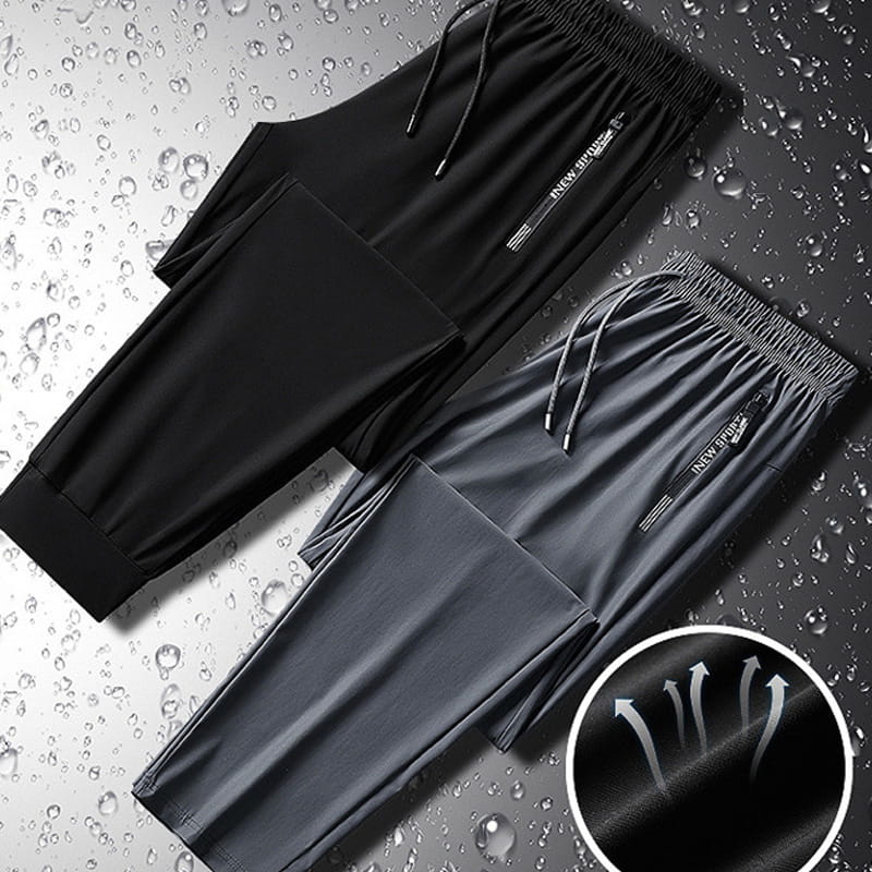 Herren Jogginghose | Schnell trocknende Stretchhose mit Kordelzug und Reißverschlusstaschen für Sport und Alltag