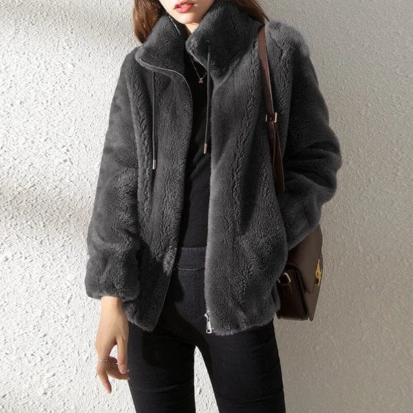 Damen Winterjacke mit Reißverschluss | Warme Jacke mit lockerer Passform und weichem Material für Alltag und kalte Wintertage