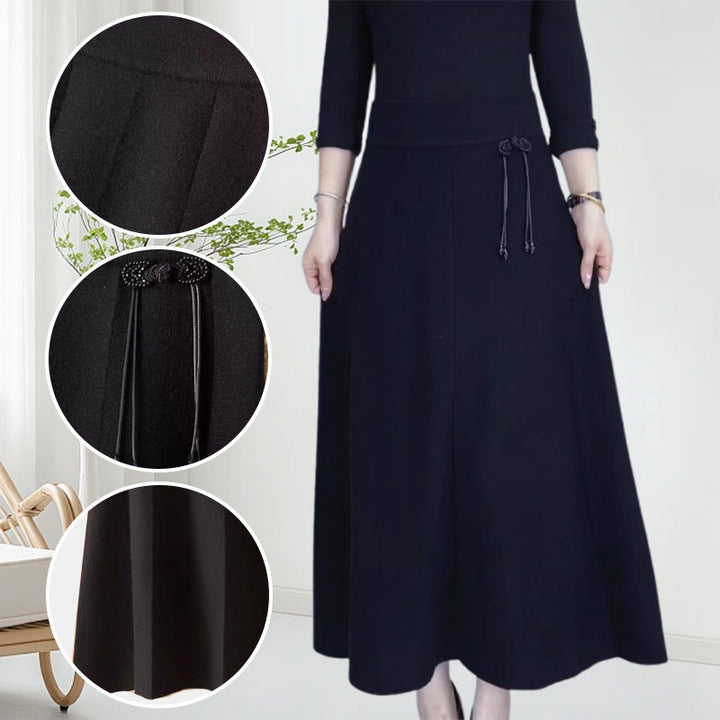 Damen Rock | High-Waist Midirock aus warmem Stoff für Herbst und Winter