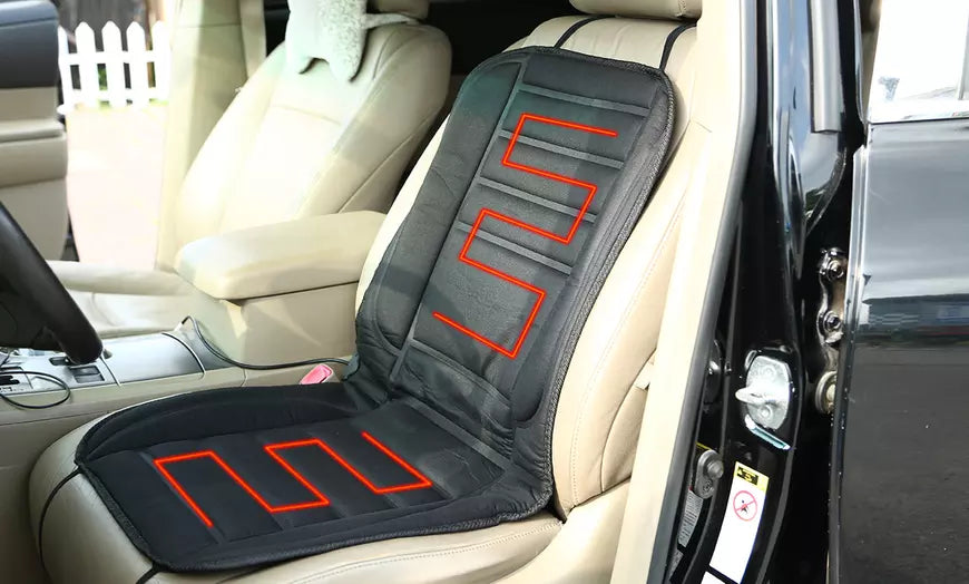 Beheizbare Autositzauflage 12 V | Elektrische Sitzheizung für Auto mit Rückenwärme, 30–60 °C Temperaturbereich und schneller Aufheizung