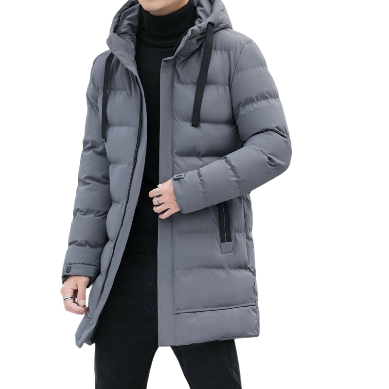 Winter Steppjacke Herren | Winddicht mit Kapuze &amp; verlängerter Passform für kalte Tage