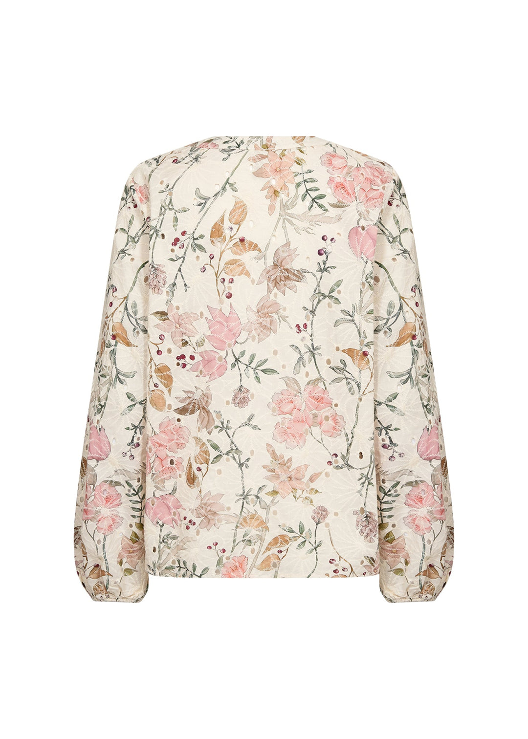Damen Bluse | Bluse mit V-Ausschnitt, langen Ärmeln und floralem Muster