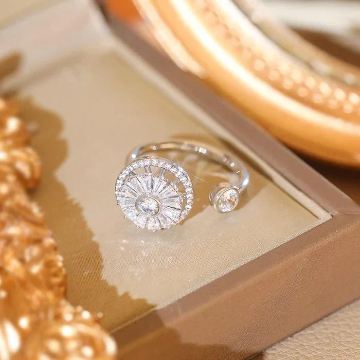 Stress-Reducing Zirconia Ring | Rotatable Relaxation Ring | Adjustable, Fashionable in Silver &amp; Gold