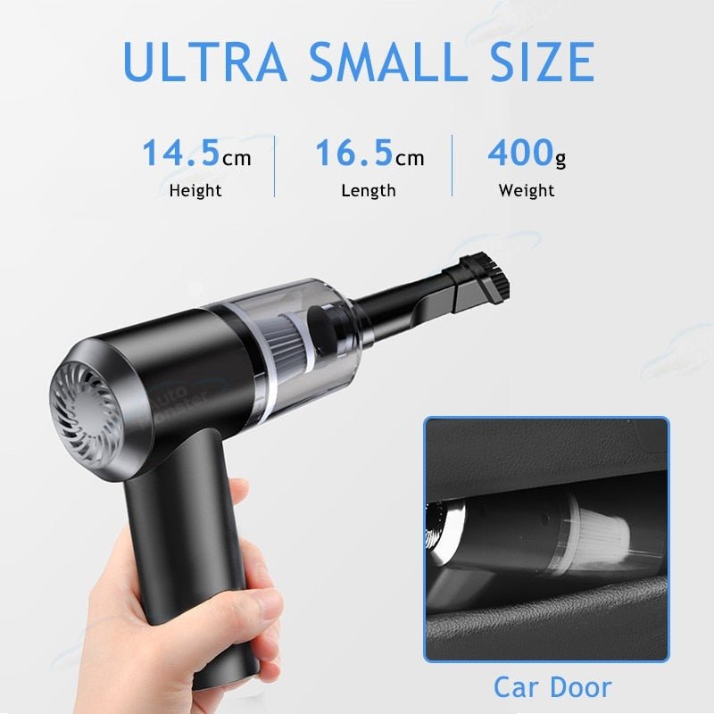 Kabelloser Auto-Handstaubsauger 9000 Pa | Mini Akkustaubsauger mit Edelstahlfilter | Kompakt für Auto &amp; Haushalt