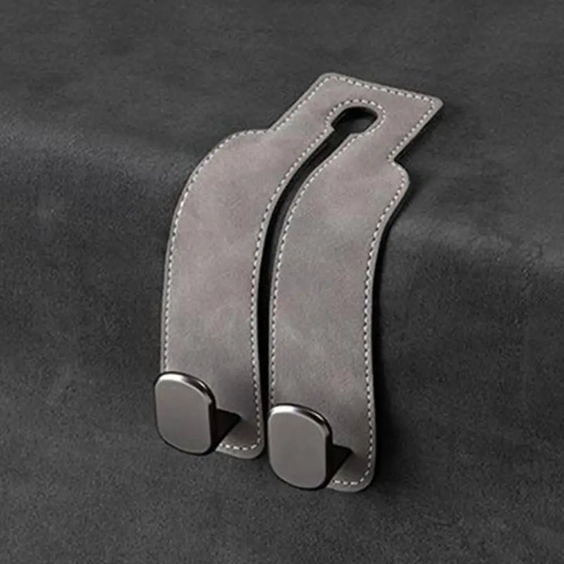 Headrest hook for car made of metal with double hook – StrapMaster | tool-free assembly in 3 seconds | organization &amp; more legroom