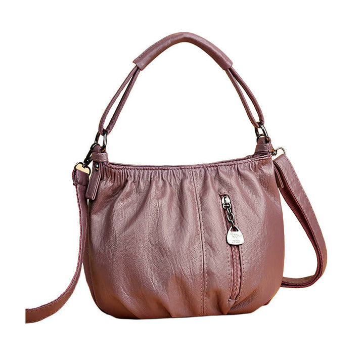 Damen Umhängetasche | Elegante Schultertasche aus PU mit Reißverschlussfächern