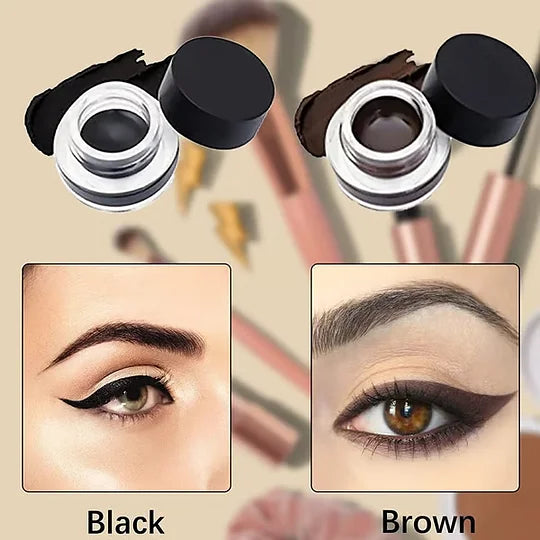 Eyeliner Set mit Creme | Gebogene Präzisionsspitze für saubere Lines | Wasserfest &amp; langanhaltend | Rutschfester Griff