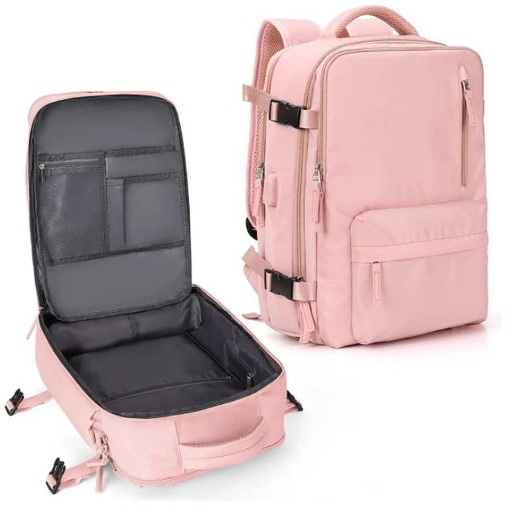 Reiserucksack Damen 35 L | Wasserabweisend mit Laptopfach, Schuhfach und USB-Anschluss SEO-Beschreibung: