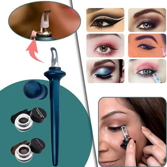 Eyeliner Set mit Creme | Gebogene Präzisionsspitze für saubere Lines | Wasserfest &amp; langanhaltend | Rutschfester Griff