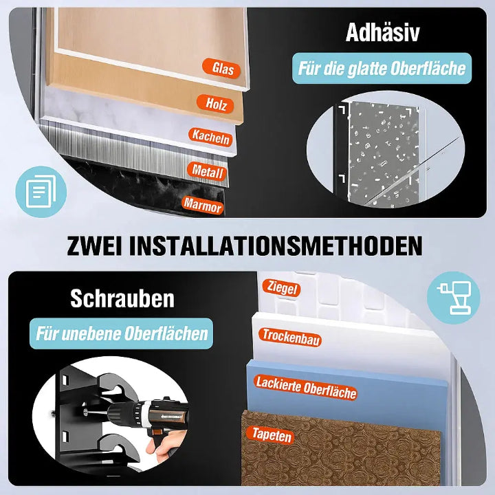 Cap Organizer Wandhalter für bis zu 10 Caps | Selbstklebender Kappenhalter ohne Bohren | Platzsparende Aufbewahrung | Schwarzes Design