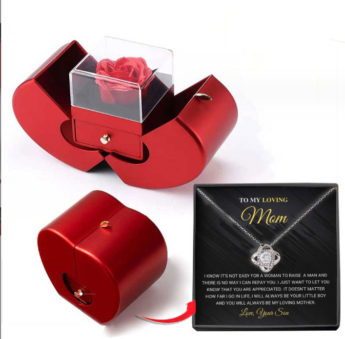 Rose Apple Jewelry Box™ | With eternal rose necklace