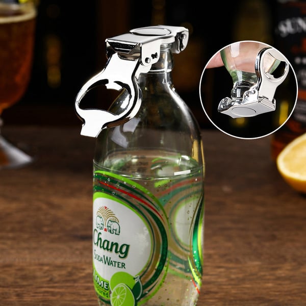 Bottle opener with airtight reseal – GripSeal | Keeps carbonation twice as long | Foldable, strong leverage